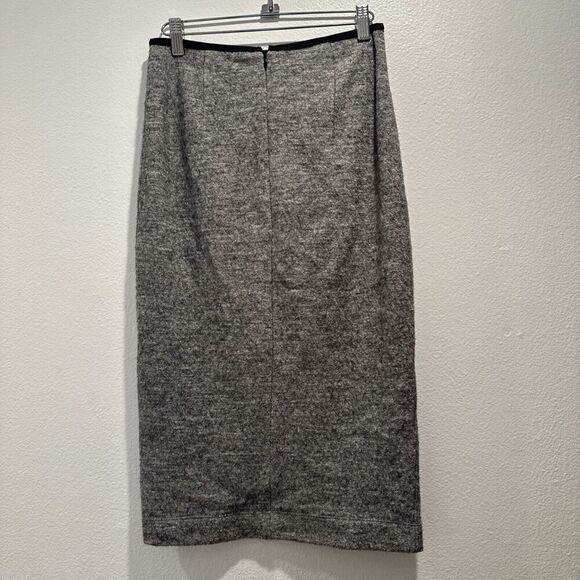 Madewell Women’s Size 2 Gray Pillar Midi Wool Blend Skirt Minimalist Career READ - Picture 3 of 7